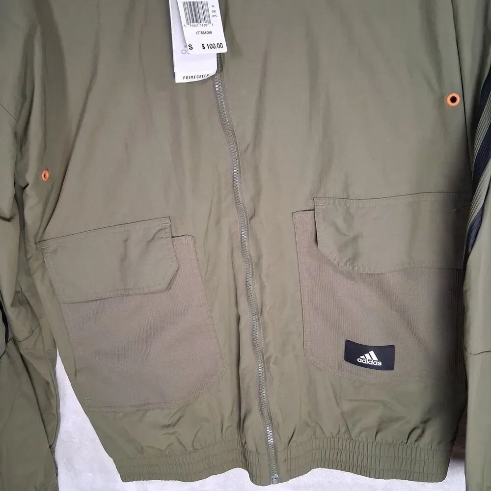 Adidas‎ Wind Braker Olive Green Mens S Track Tops Nwt Hooded